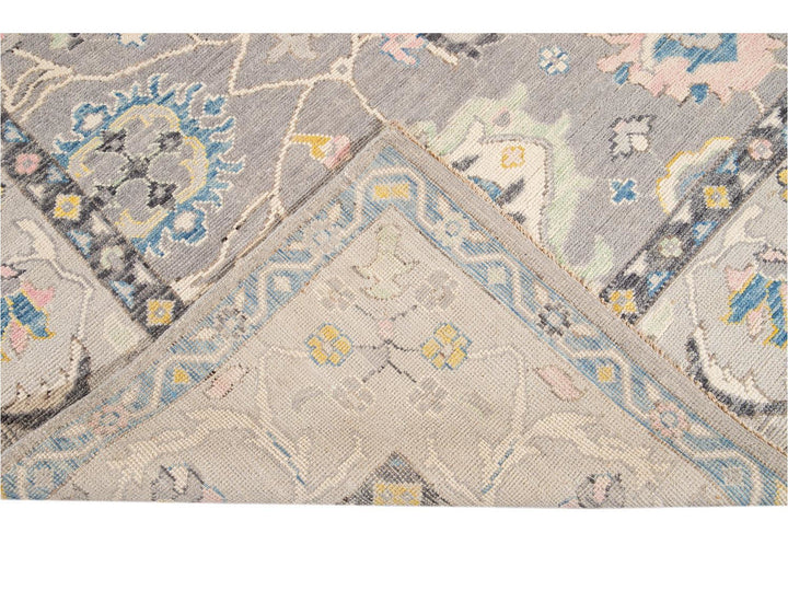 Modern Oushak Wool Rug 9 X 12