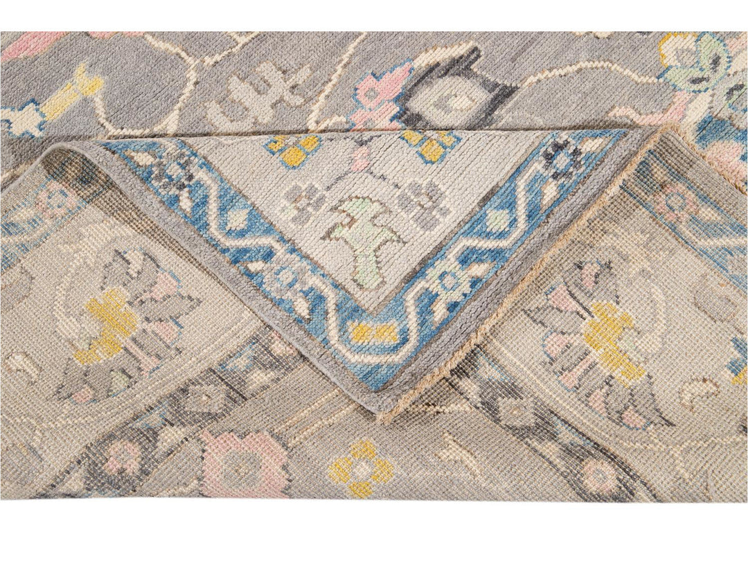 Modern Oushak Wool Rug 9 X 12