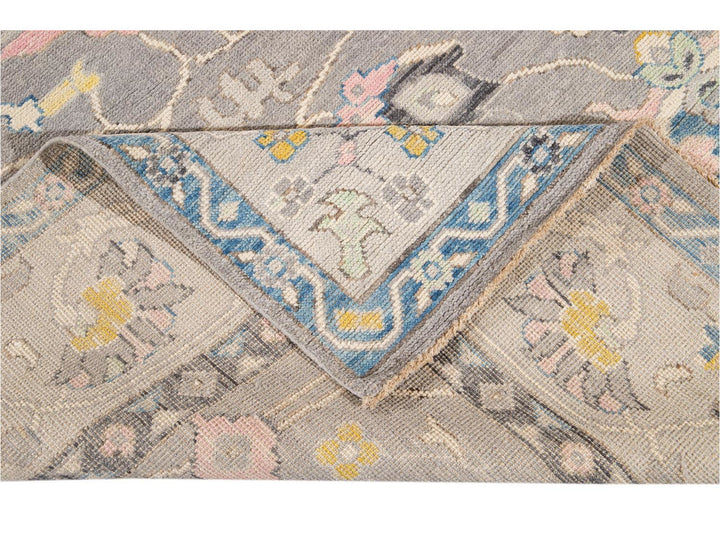 Modern Oushak Wool Rug 9 X 12