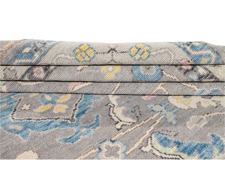 Modern Oushak Wool Rug 9 X 12