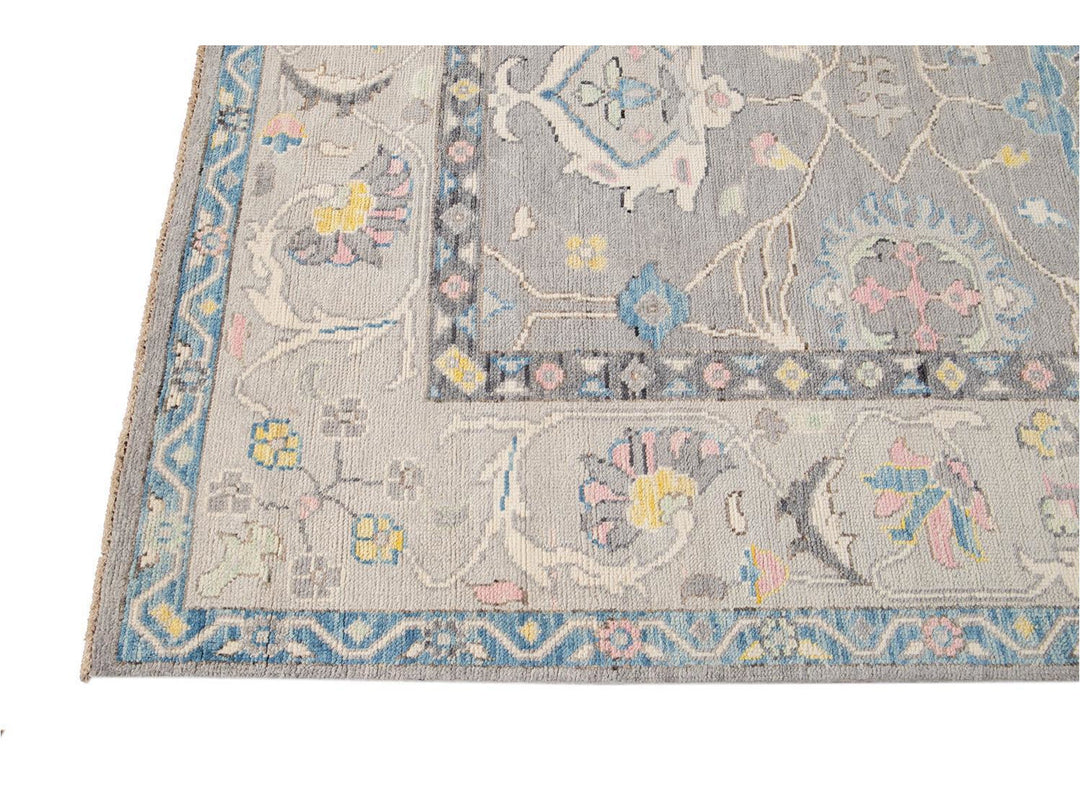 Modern Oushak Wool Rug 9 X 12