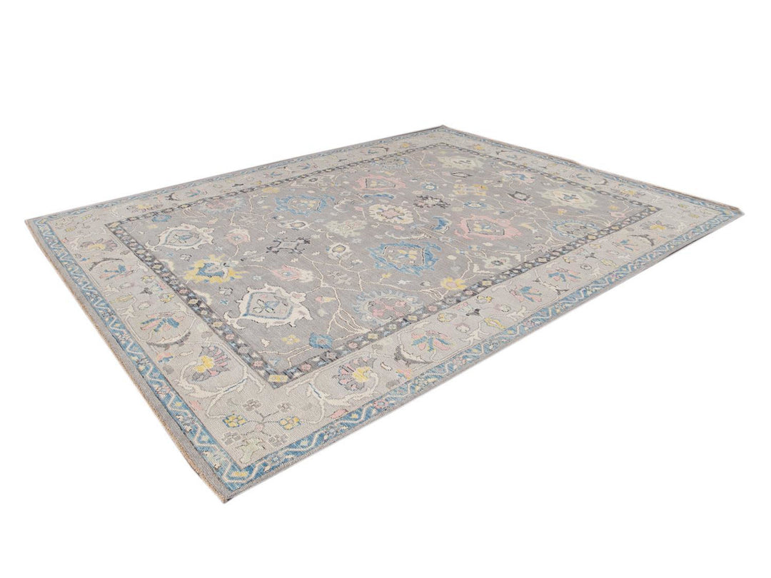 Modern Oushak Wool Rug 9 X 12