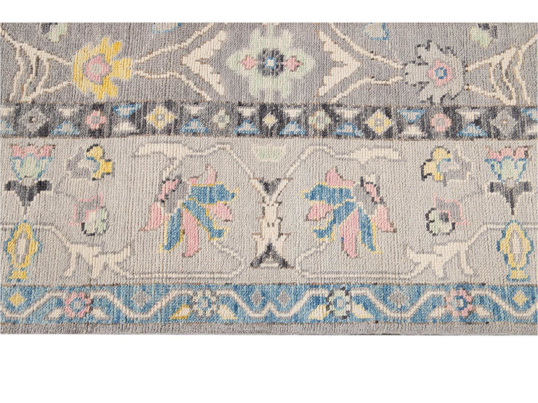 Modern Oushak Wool Rug 9 X 12