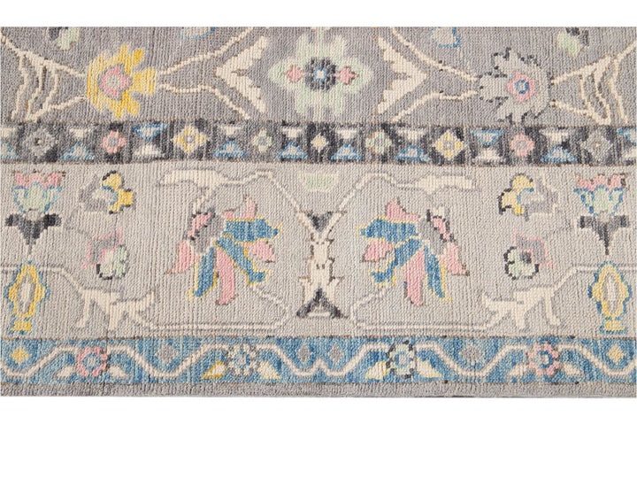 Modern Oushak Wool Rug 9 X 12