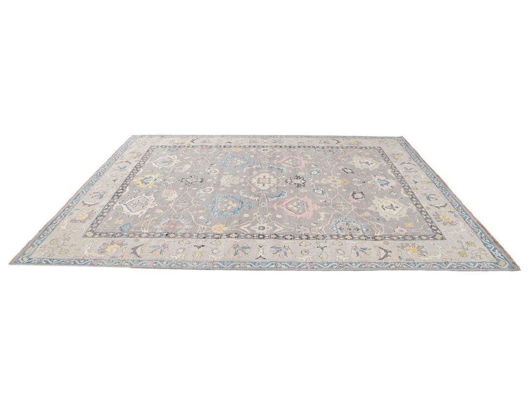 Modern Oushak Wool Rug 9 X 12