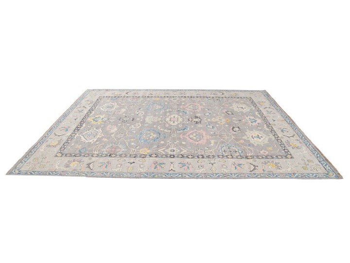 Modern Oushak Wool Rug 9 X 12
