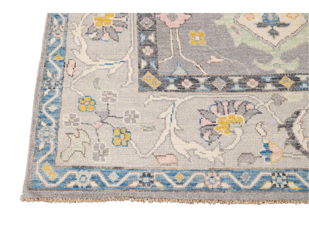 Modern Oushak Wool Rug 9 X 12