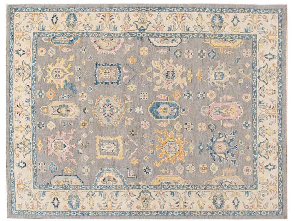 Modern Oushak Wool Rug 9 X 12