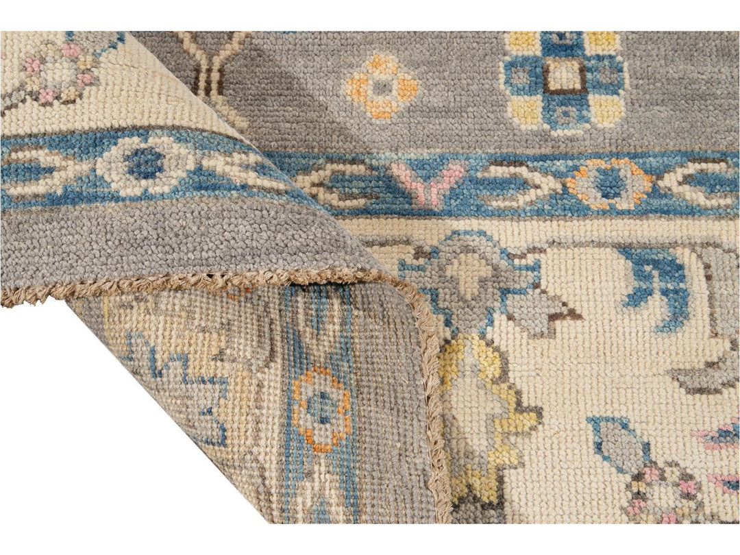 Modern Oushak Wool Rug 9 X 12