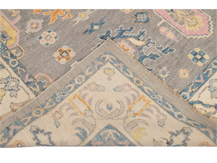 Modern Oushak Wool Rug 9 X 12