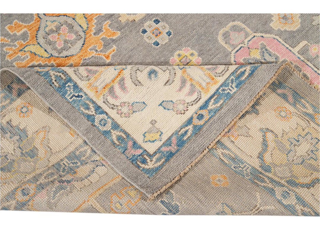 Modern Oushak Wool Rug 9 X 12