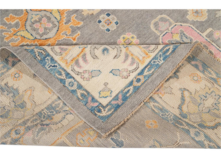 Modern Oushak Wool Rug 9 X 12