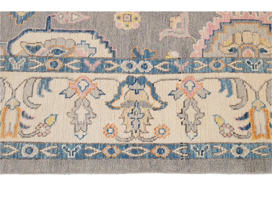Modern Oushak Wool Rug 9 X 12