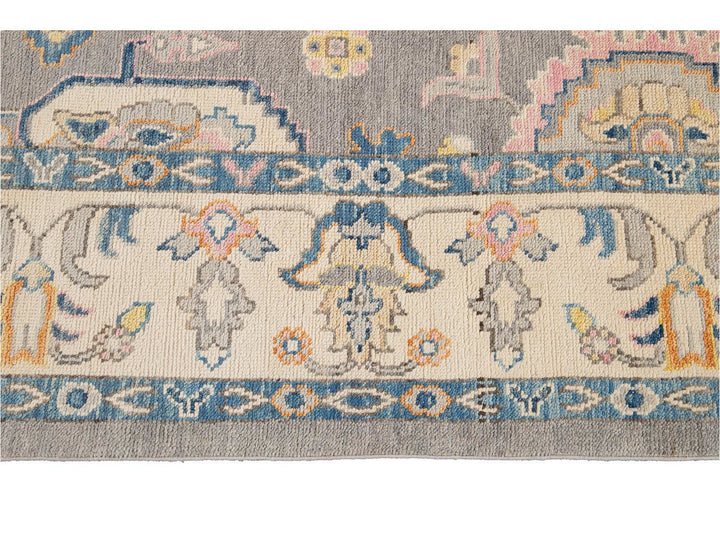 Modern Oushak Wool Rug 9 X 12