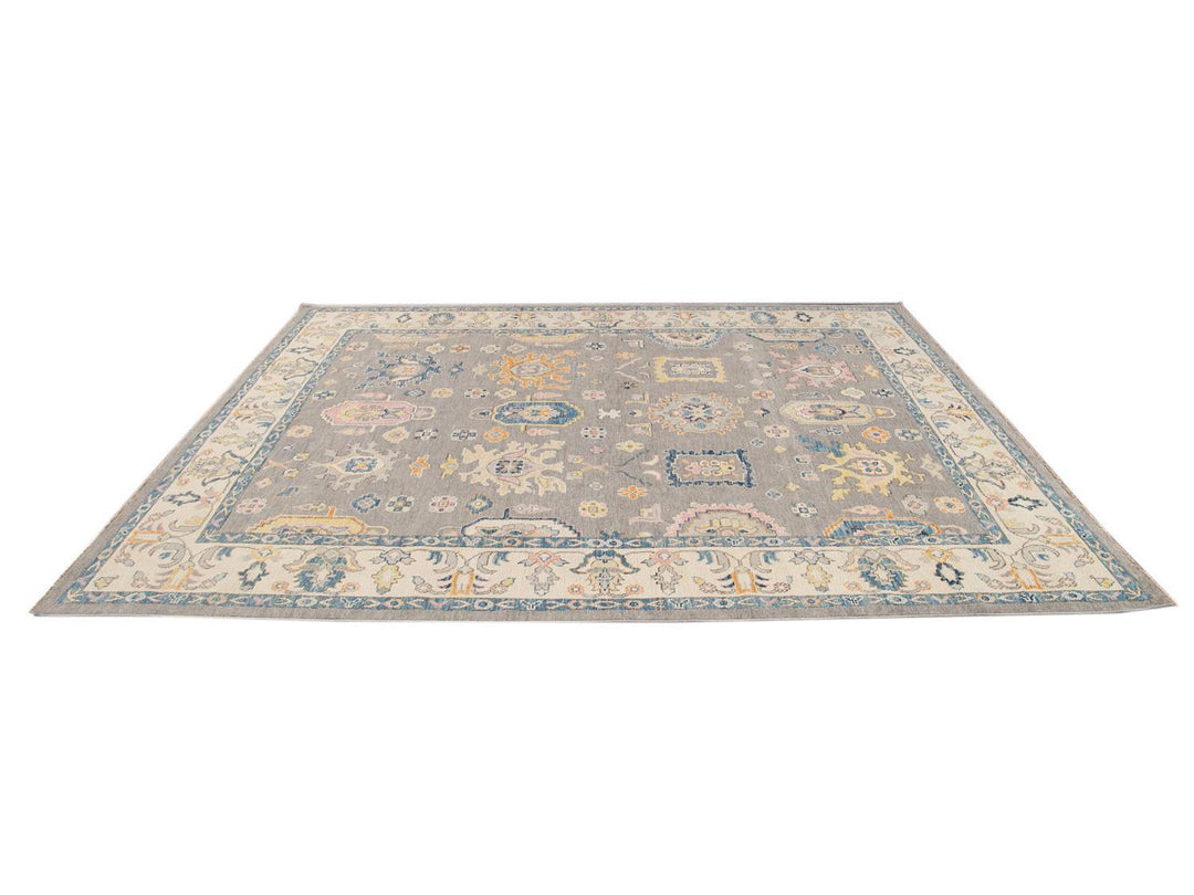 Modern Oushak Wool Rug 9 X 12