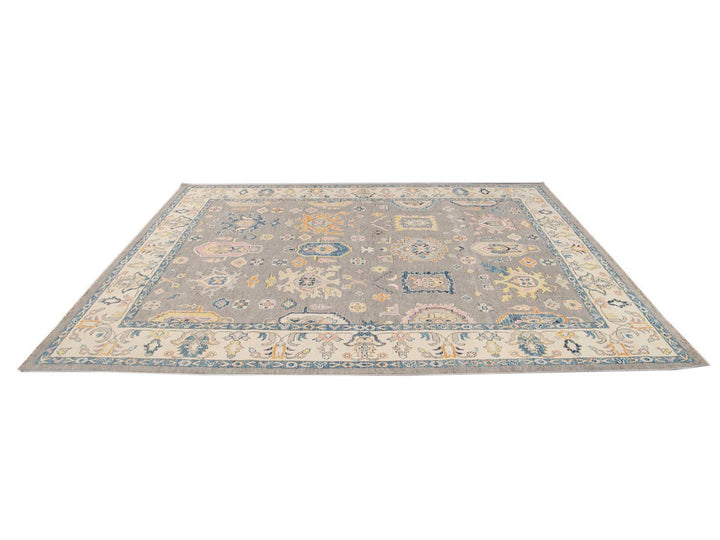 Modern Oushak Wool Rug 9 X 12