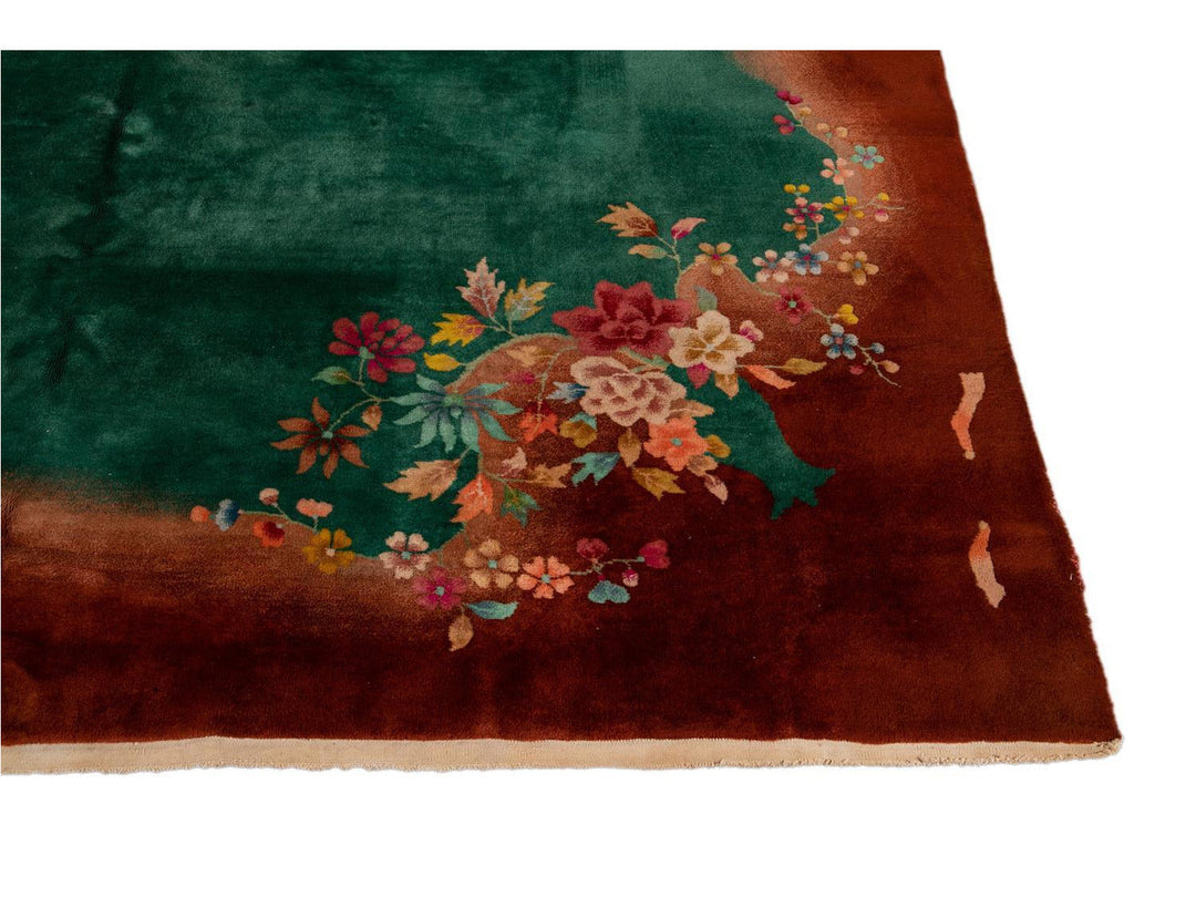 Antique Chinese Peking Wool Rug 9 X 12