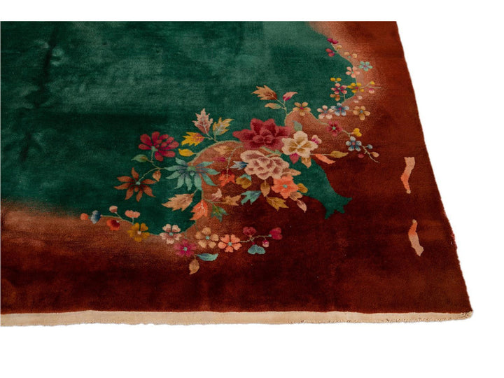 Antique Chinese Peking Wool Rug 9 X 12