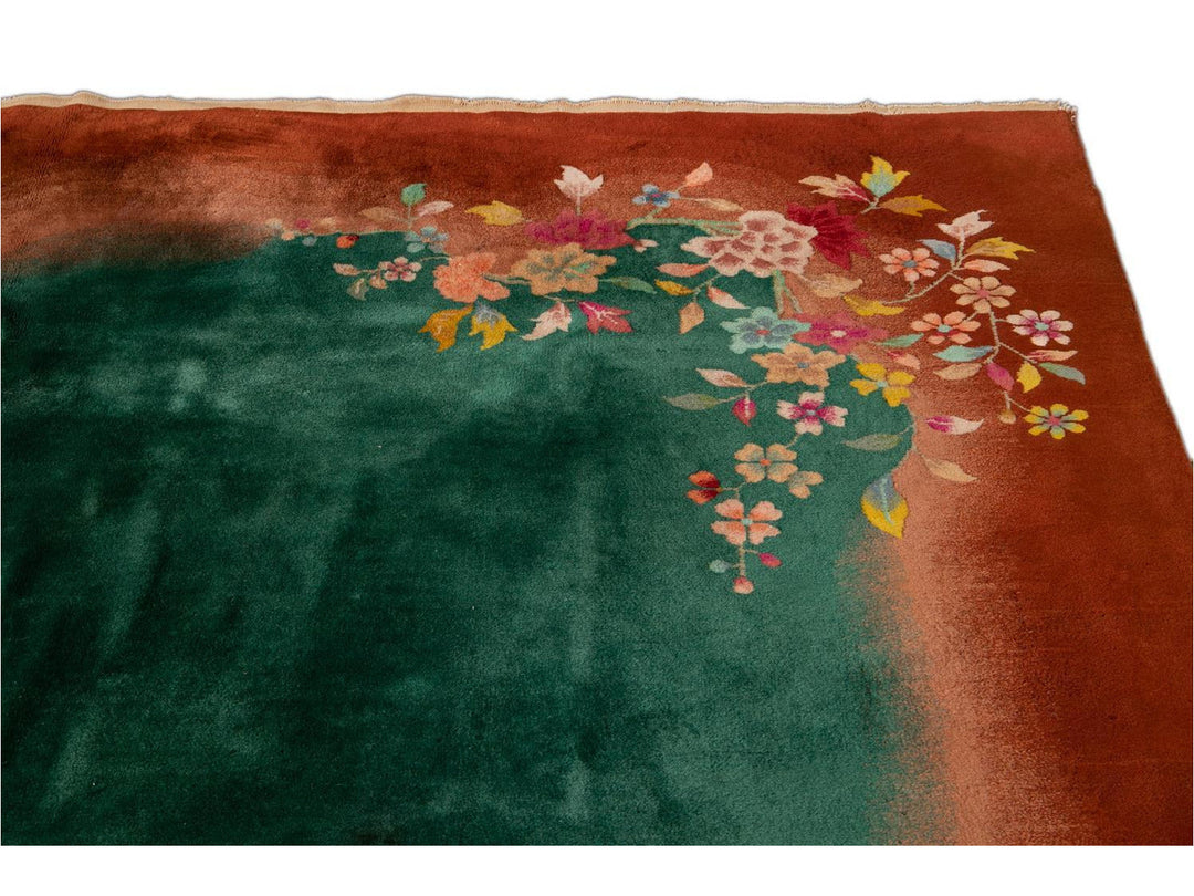 Antique Chinese Peking Wool Rug 9 X 12