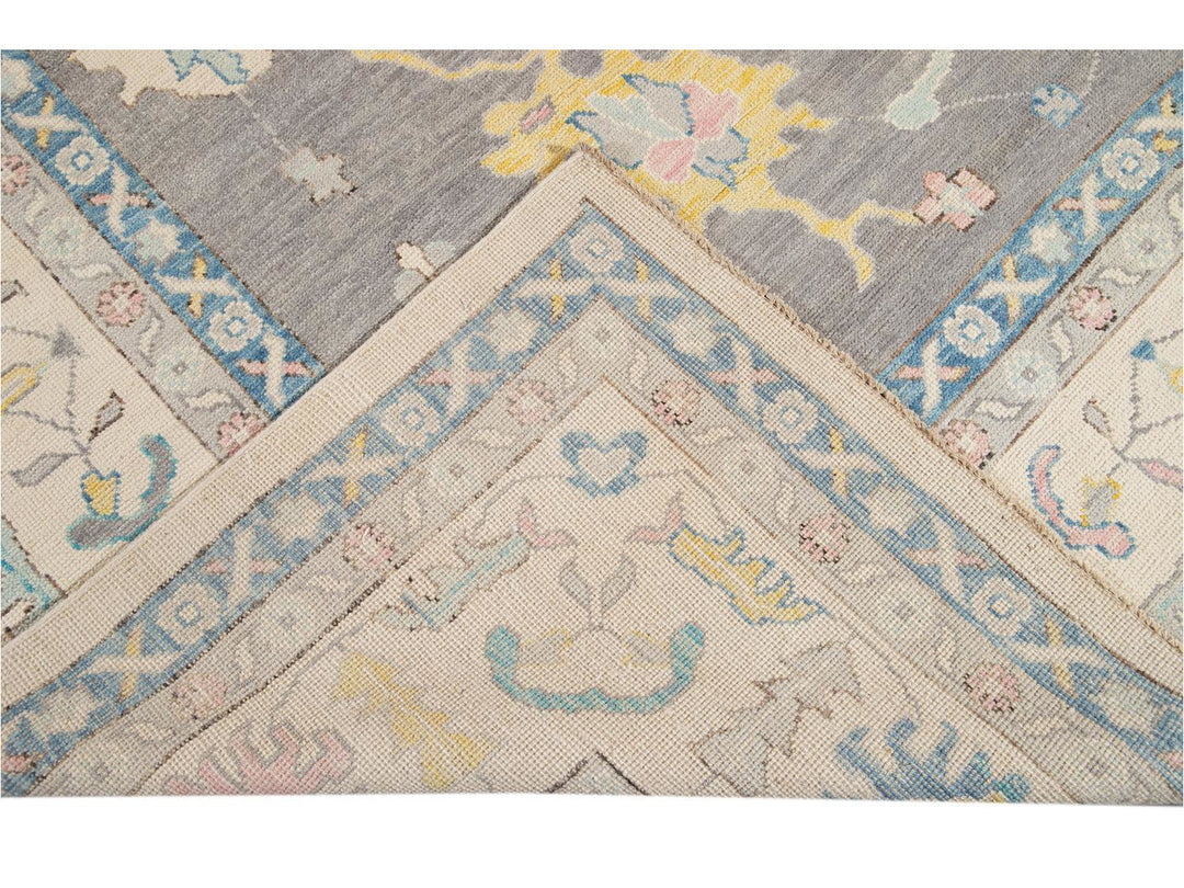 Modern Oushak Wool Rug 13 X 16