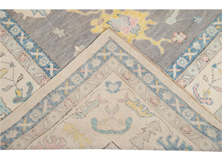 Modern Oushak Wool Rug 13 X 16