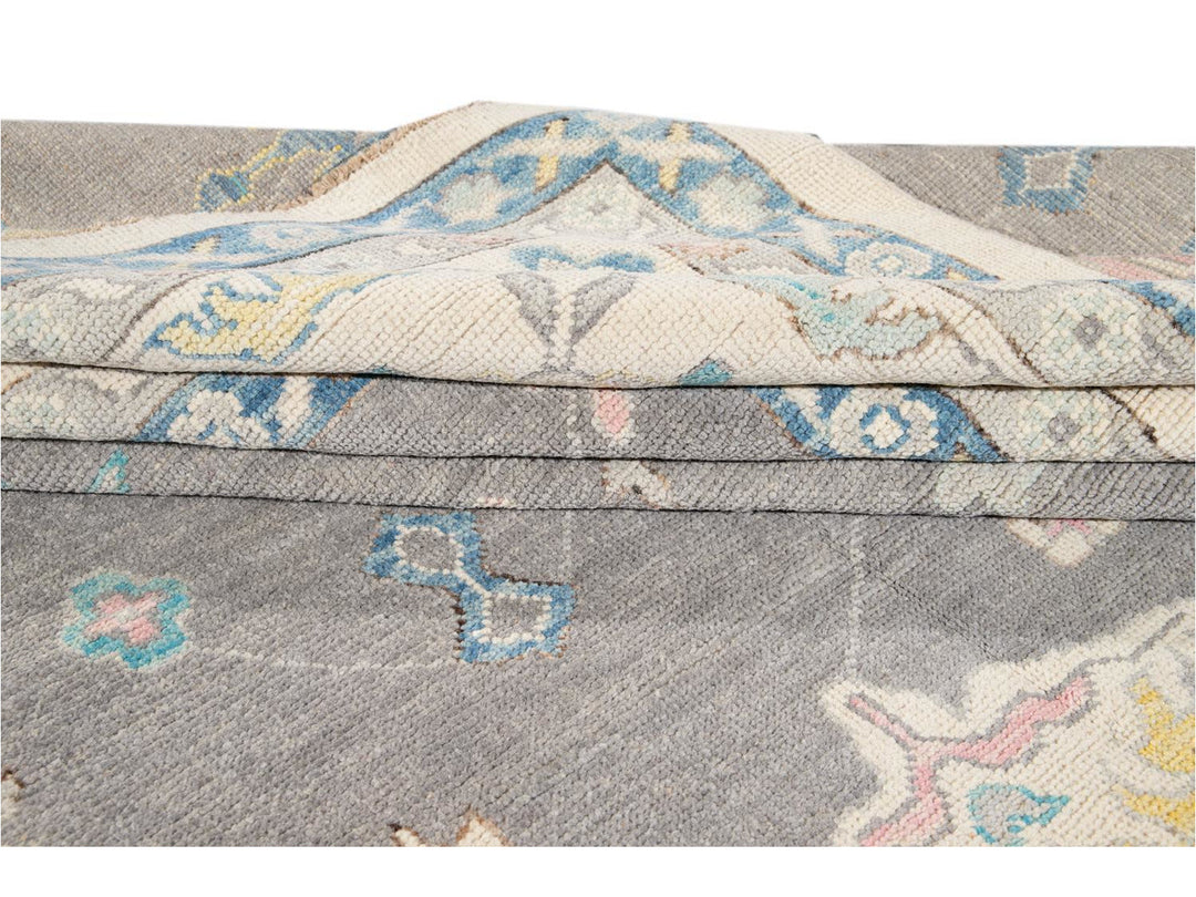 Modern Oushak Wool Rug 13 X 16