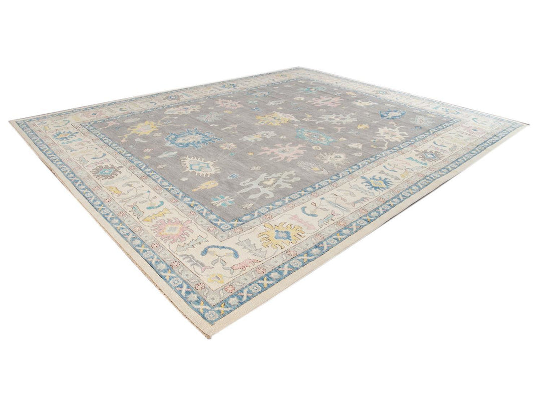 Modern Oushak Wool Rug 13 X 16