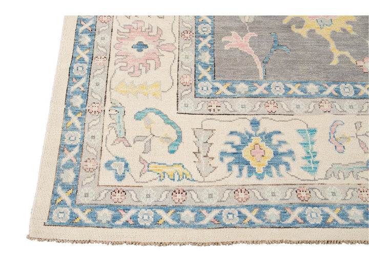 Modern Oushak Wool Rug 13 X 16