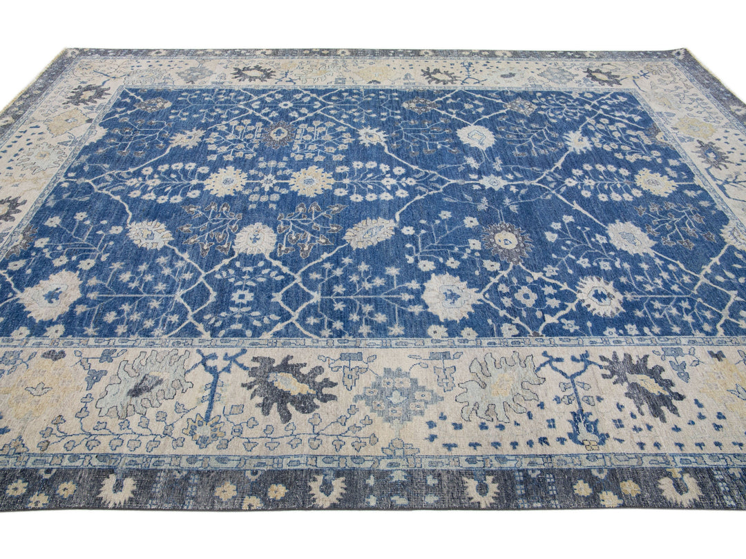 Modern Indian Wool Rug 10 X 14