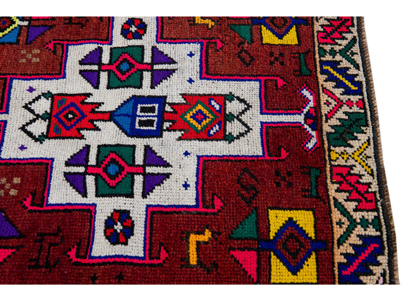 Vintage Turkish Tribal Wool Runner 3 X 13