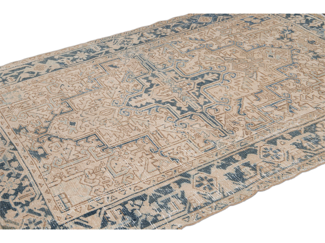 Antique Heriz Wool Rug 6 X 8