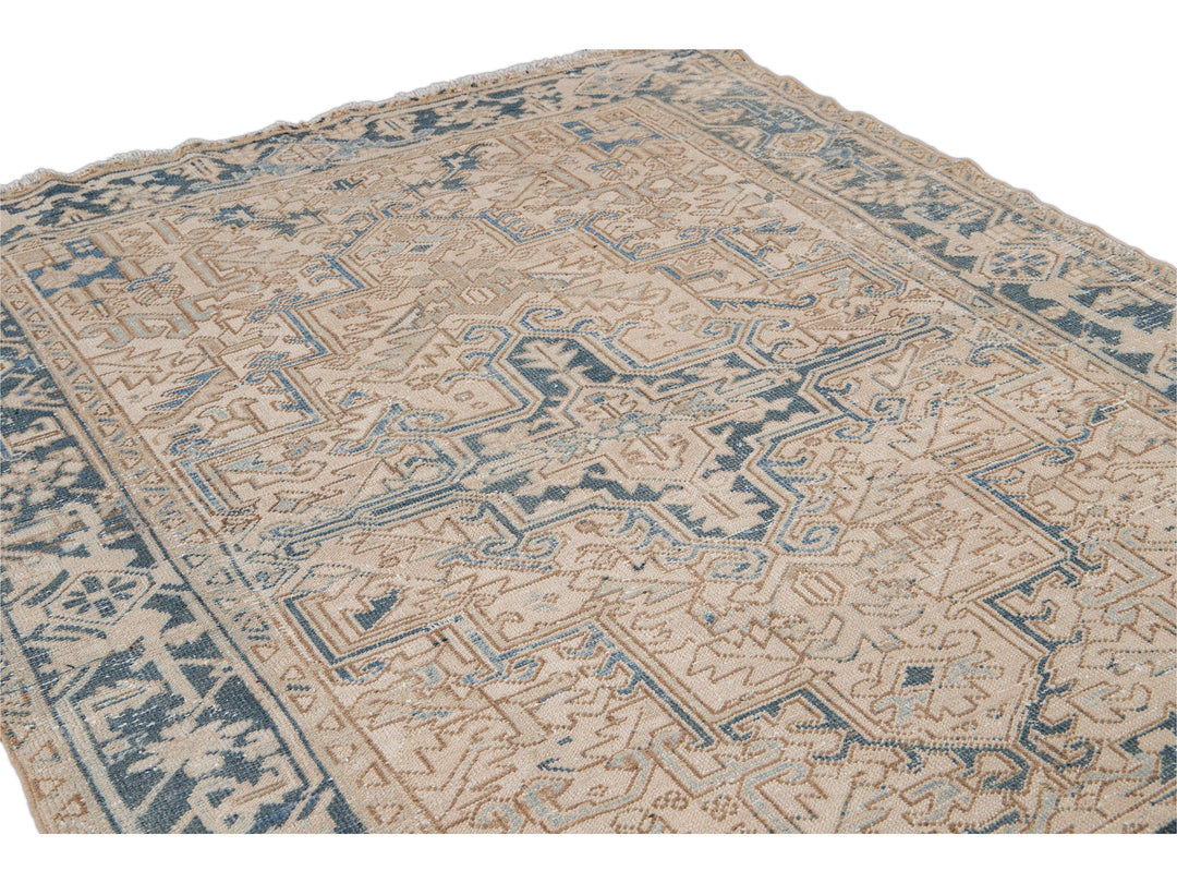 Antique Heriz Wool Rug 6 X 8