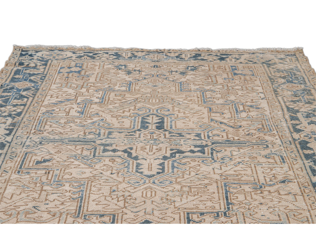 Antique Heriz Wool Rug 6 X 8