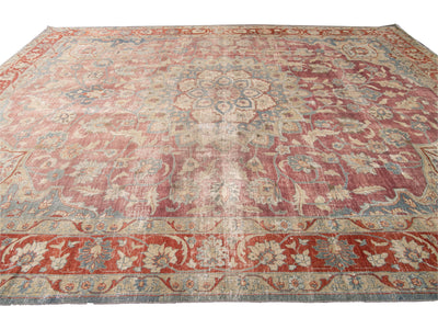 Antique Tabriz Wool Rug 11 X 14