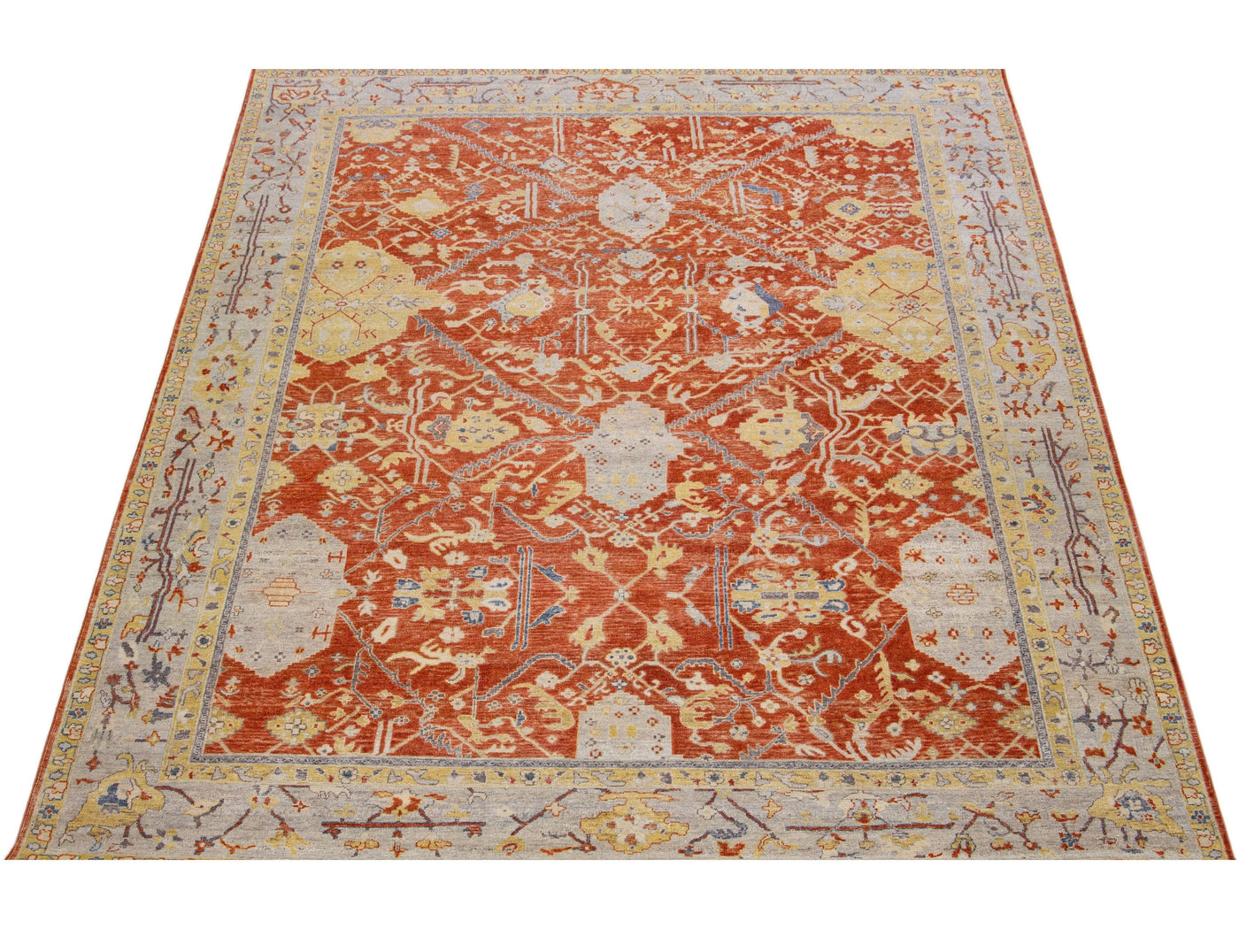 Modern Tabriz Wool Rug 9 X 12