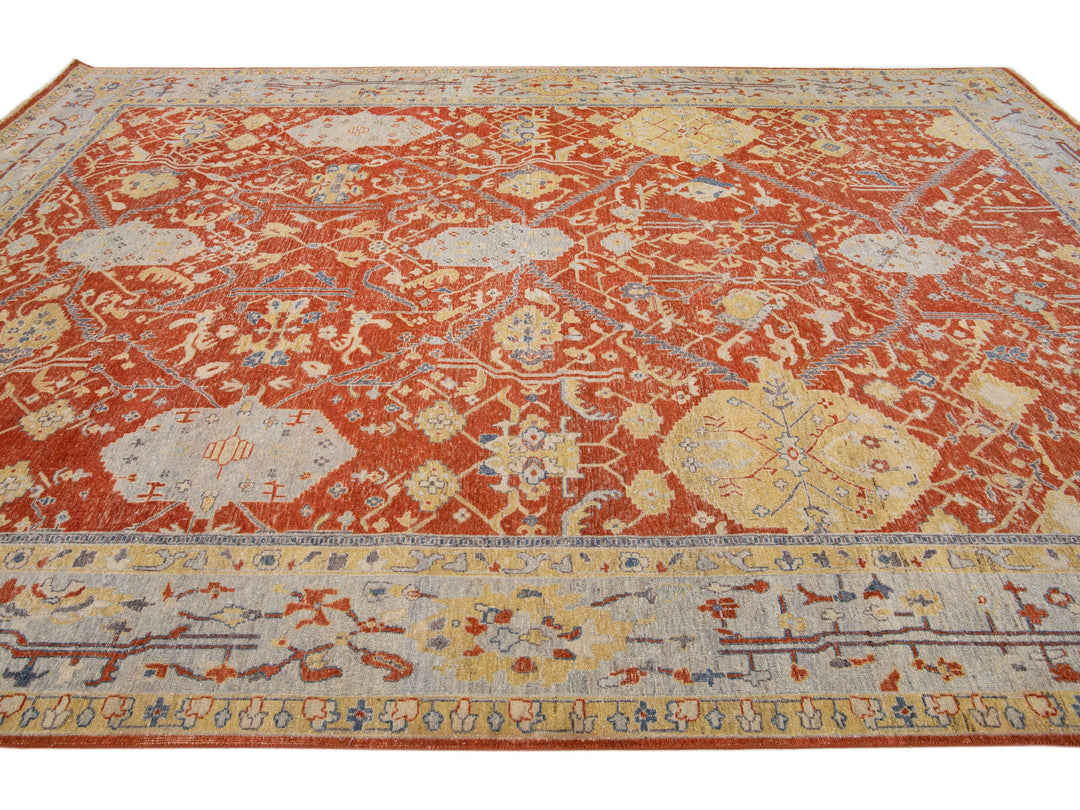 Modern Tabriz Wool Rug 10 X 14