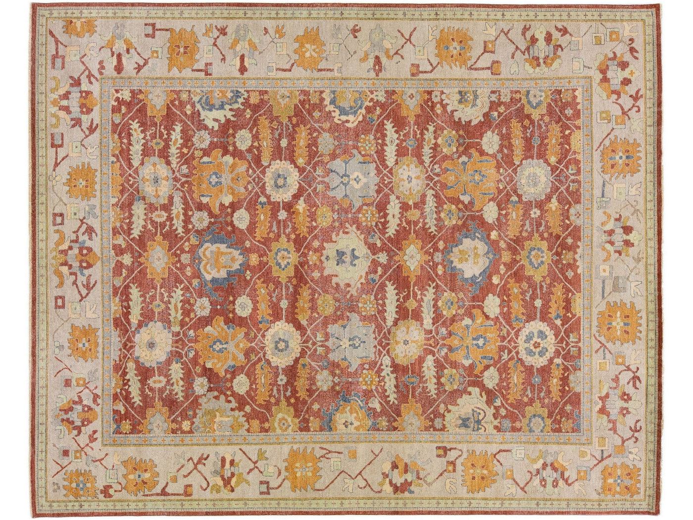Modern Tabriz Wool Rug 12 X 15