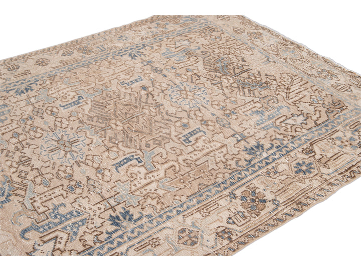 Antique Heriz Wool Rug 6 X 8