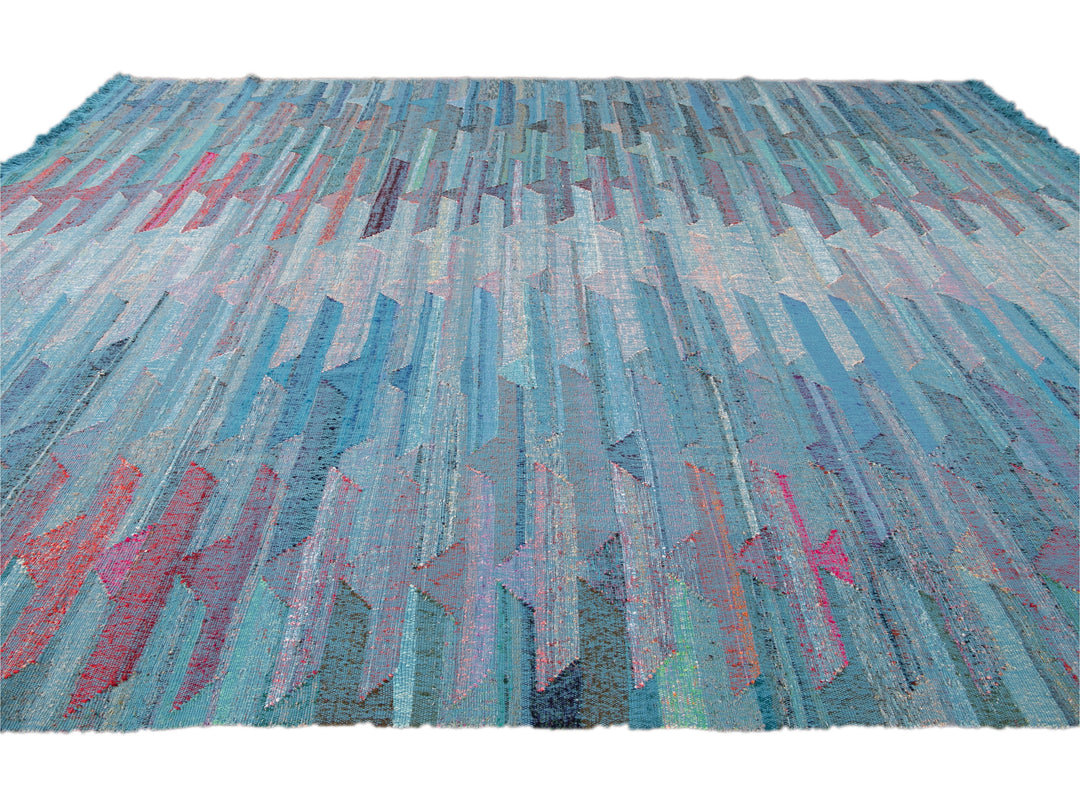 Modern Kilim Wool Rug 12  X 16