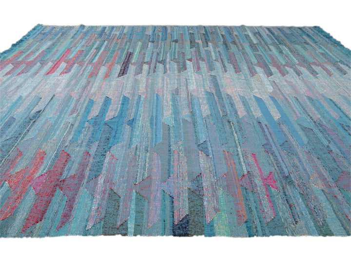Modern Kilim Wool Rug 12  X 16