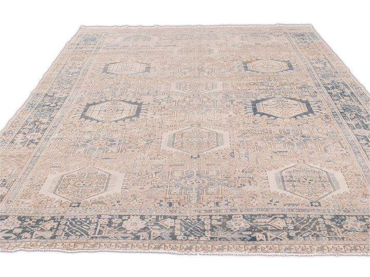 Antique Heriz Wool Rug 8 X 11