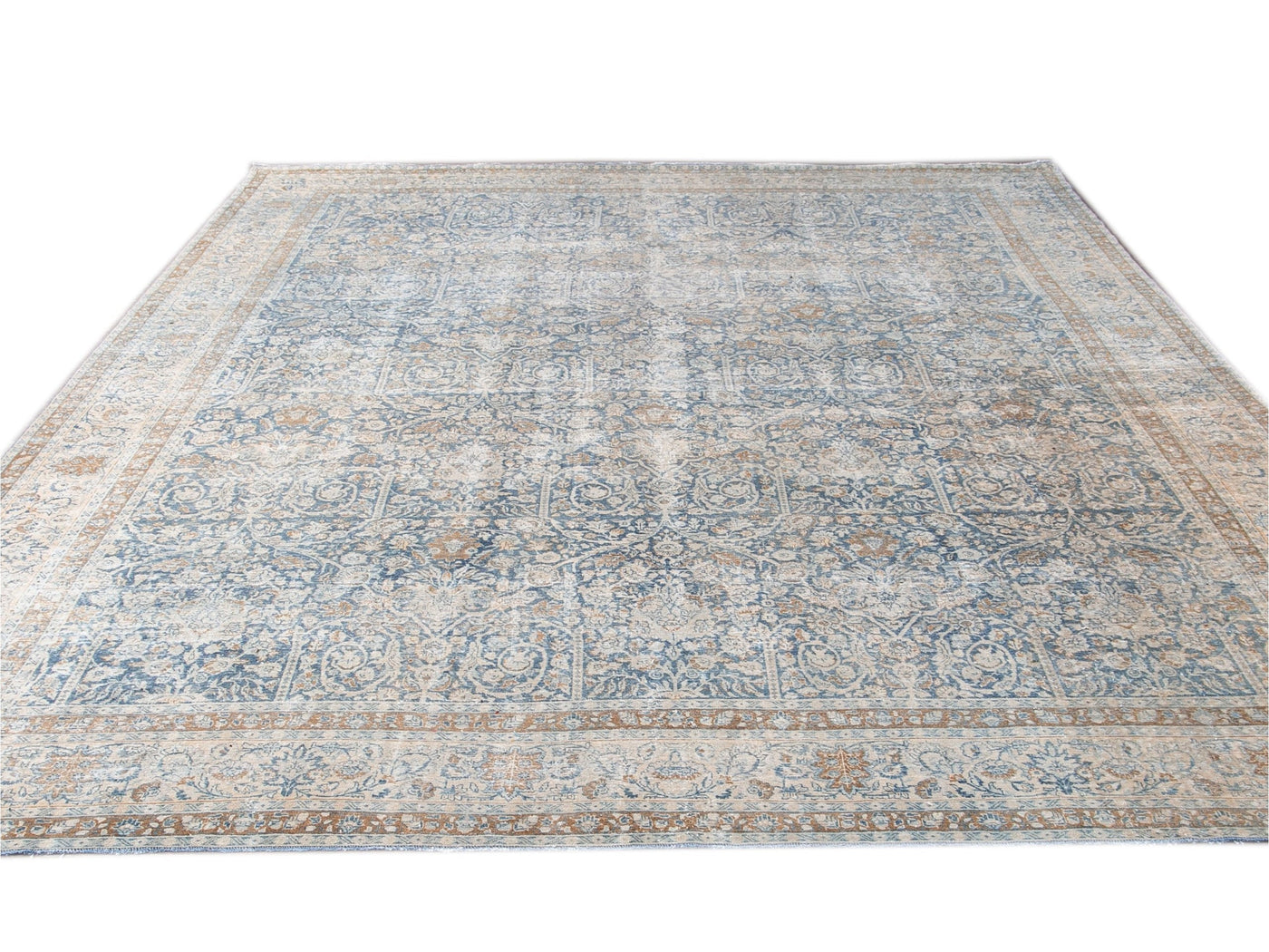 Antique Tabriz Wool Rug 13 X 16