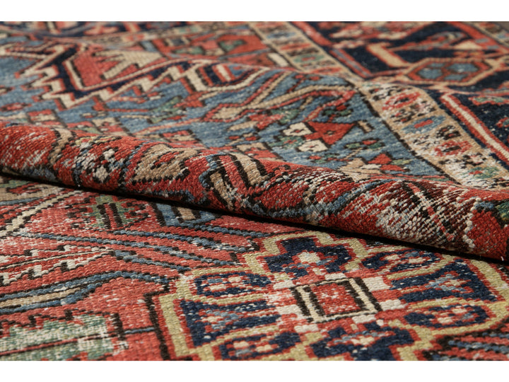 Antique Heriz Wool Rug 6 X 9
