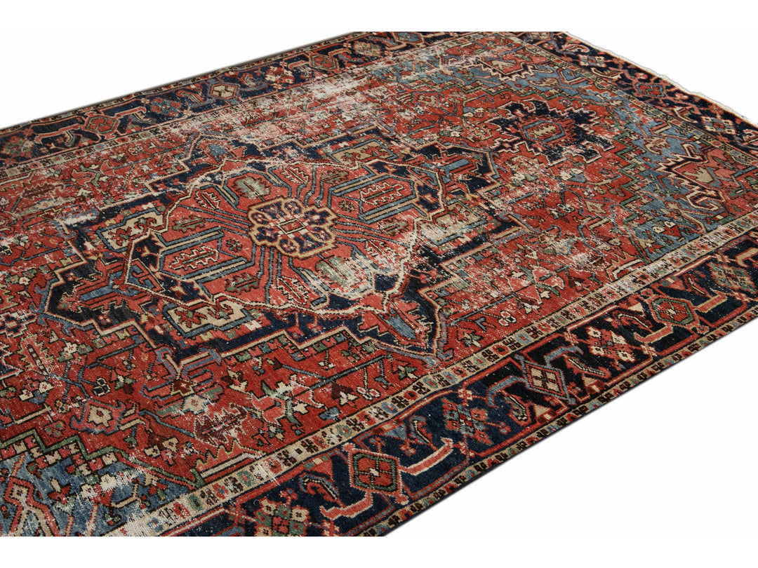 Antique Heriz Wool Rug 6 X 9