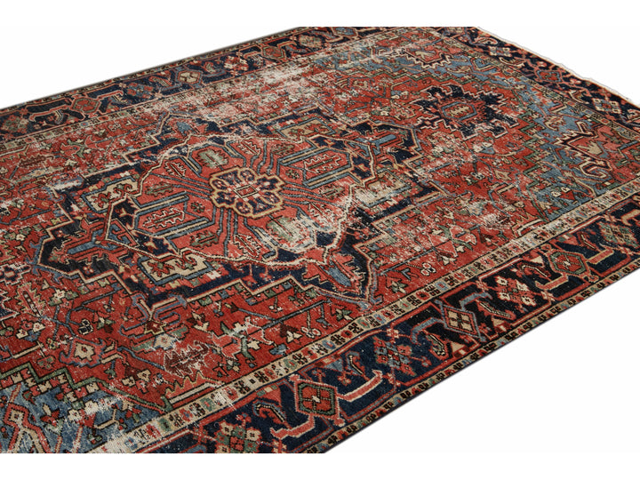 Antique Heriz Wool Rug 6 X 9