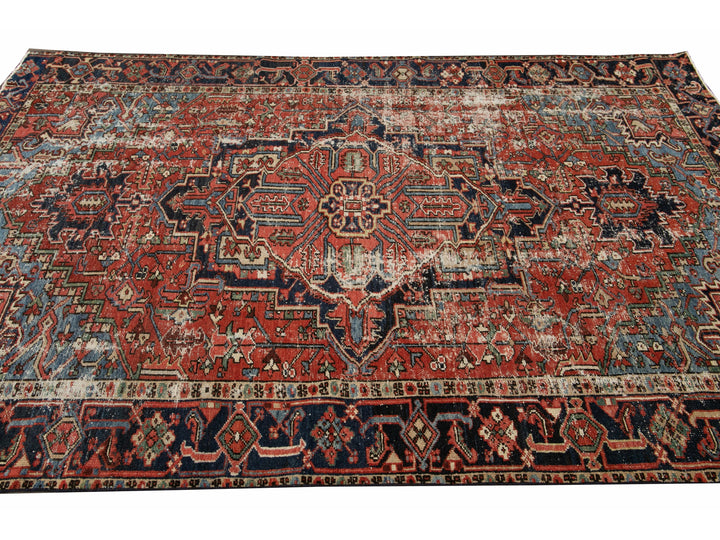Antique Heriz Wool Rug 6 X 9
