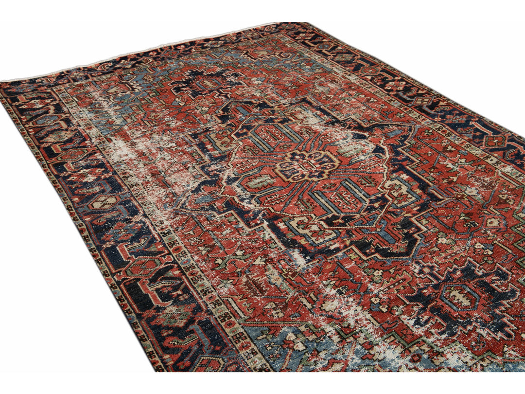 Antique Heriz Wool Rug 6 X 9