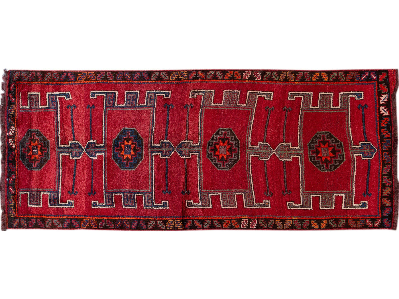 Vintage Turkish Tribal Wool Runner 6 X 15.