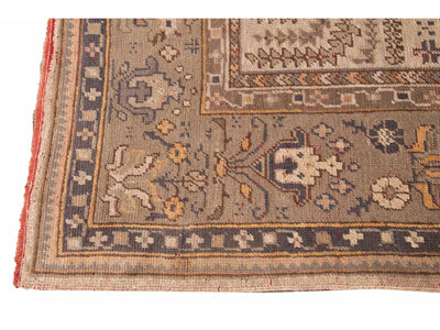 Antique Turkish Oushak Wool Rug 11 X 19