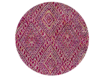 Vintage Dark Purple Moroccan Tribal Wool Rug, 6 x 9